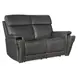 Celeste Sahara Dorian Gray Leather Zero Gravity Power Reclining 66" Loveseat With Power Headrest