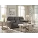 Celeste Sahara Dorian Gray Leather Zero Gravity 90" Power Reclining Sofa With Power Headrest