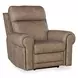 Duncan Light Brown Leather Power Recliner with Power Headrest And Lumbar