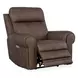 Duncan Dark Brown Leather Power Recliner with Power Headrest And Lumbar