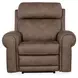 Duncan Dark Brown Leather Power Recliner with Power Headrest And Lumbar