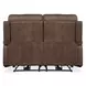 Duncan Dark Brown Leather 66" Power Reclining Loveseat with Power Headrest And Lumbar
