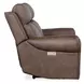 Duncan Dark Brown Leather 66" Power Reclining Loveseat with Power Headrest And Lumbar