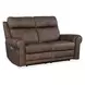 Duncan Dark Brown Leather 66" Power Reclining Loveseat with Power Headrest And Lumbar