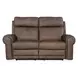 Duncan Dark Brown Leather 66" Power Reclining Loveseat with Power Headrest And Lumbar