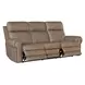 Duncan Light Brown Leather 91" Power Reclining Sofa with Power Headrest And Lumbar