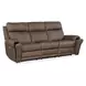 Duncan Dark Brown Leather 91" Power Reclining Sofa with Power Headrest And Lumbar