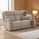 Rhea Sahara Ash Leather Zero Gravity Power Reclining Living Room Set With Power Headrest
