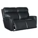 Elspeth Salvo Denim Leather ZeroG Power Reclining Console Living Room Set With Power Headrest
