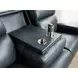 Elspeth Salvo Denim Leather ZeroG 81" Power Reclining Console Sofa With Power Headrest