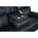 Elspeth Salvo Denim Leather ZeroG 81" Power Reclining Console Sofa With Power Headrest