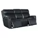 Elspeth Salvo Denim Leather ZeroG 81" Power Reclining Console Sofa With Power Headrest