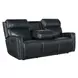 Elspeth Salvo Denim Leather ZeroG Power Reclining Console Living Room Set With Power Headrest