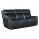 Elspeth Salvo Denim Leather ZeroG Power Reclining Console Living Room Set With Power Headrest