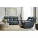 Elspeth Salvo Denim Leather ZeroG Power Reclining Console Living Room Set With Power Headrest