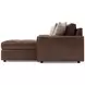 Nest Brown Leather Modular Sectional with Chaise and Pillows