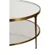 Stacey Antique Brass Two Tier Glass Top Coffee Table