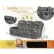 Daniel Gray Triple Power Reclining 87" Sofa with USB Charging