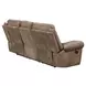 Nashville Brown Manual Reclining 88" Sofa with Drop-Down Console and USB Charging