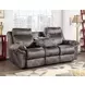 Nashville Gray Manual Reclining 88" Sofa with Drop-Down Console and USB Charging