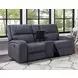 Lovell Gray Power Reclining Console 65" Loveseat with USB Charging