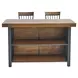 Tyler Brown 60" Rectangular Bar Table and Counter Height Stool Set of 3