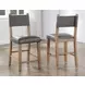 Aubrey Brown and Gray Counter Height Chair Set of 2