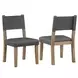 Aubrey Brown Strap Back Side Chair Set of 2