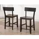 Bermuda Black 24" Short Back Counter Height Stool Set of 2