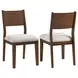 Canton Brown and Beige Cushioned Seat Side Chair Set of 2