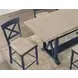 Darcy Beige and Midnight Blue 82" Extendable Rectangular Counter Height Table