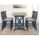 Darcy Beige and Midnight Blue 82" Extendable Rectangular Counter Height Table