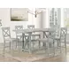 Darcy Beige and Mint Green Extendable Rectangular Counter Height Dining Room Set