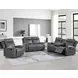 Gaston Gray Manual Reclining Living Room Set