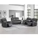 Gaston Gray Manual Reclining 88" Sofa with Drop-Down Console