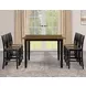 Joplin Black and Brown 54" Extendable Square Counter Height Dining Table