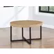 Magnolia Brown Round Nesting Coffee Table with 4 Stools