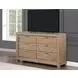 Montana Sand 6 Drawer Dresser and Mirror