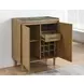 Novato Light Brown Sintered Stone 2 Door Bar Cabinet