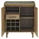 Novato Light Brown Sintered Stone 2 Door Bar Cabinet