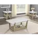 Perth White Square Marble Top End Table