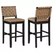 Reid Brown Vegan Leather Upholstered Bar Chair Set of 2