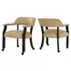 Rylie Black Captains Chair with Casters and Nailhead Trim