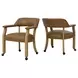 Rylie Brown Captains Chair with Casters and Nailhead Trim