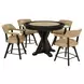 Rylie Black Round Game Top Storage Dining Dining Room Set