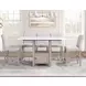 Taylor Beige and White 60" Rectangular Marble Top Counter Height Dining Table