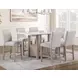 Taylor Beige and White 60" Rectangular Marble Top Counter Height Dining Table
