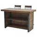 Tyler Brown 60" Rectangular Bar Table and Counter Height Stool Set of 3