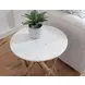 Wyman Banswara White Round Marble Top End Table