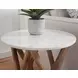 Wyman Banswara White Round Marble Top End Table